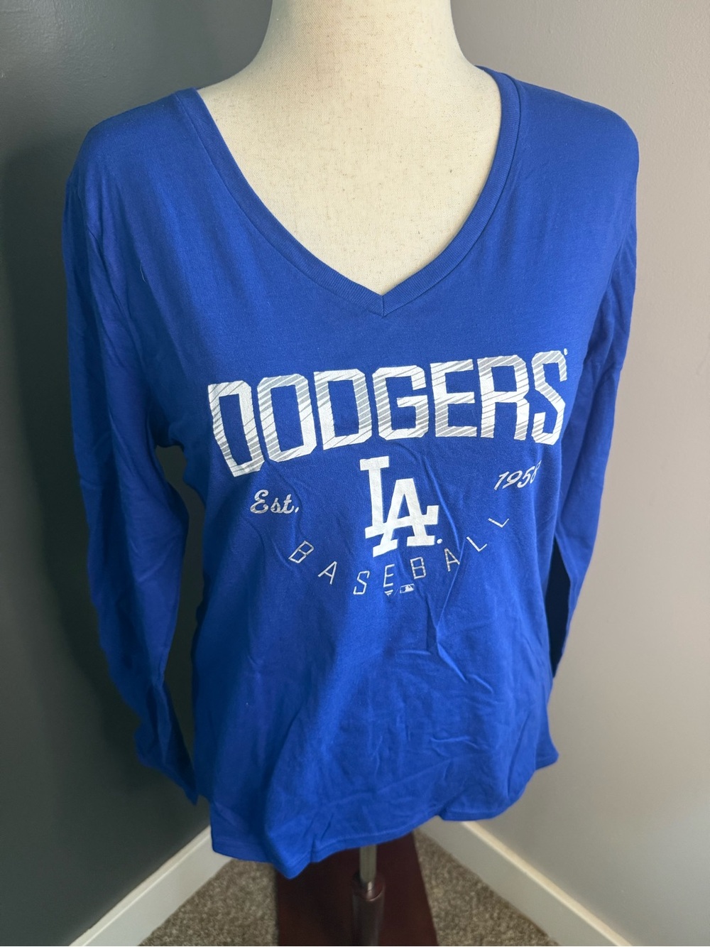 Fanatics Royal Blue Los Angeles Dodgers Long Sleeve V-Neck Tee